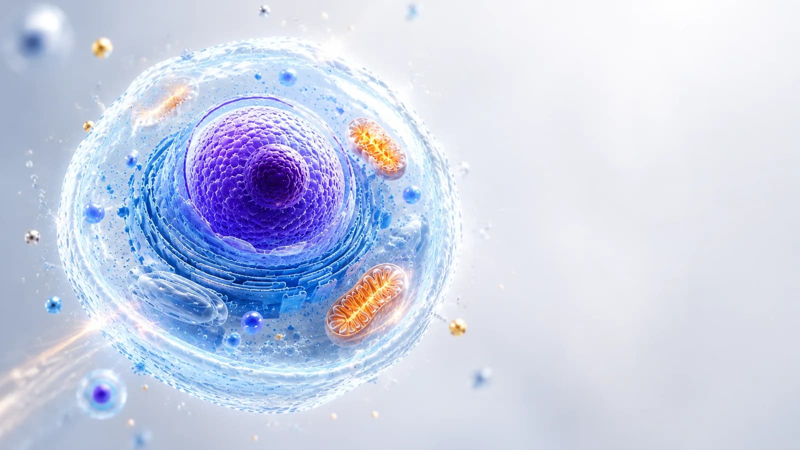 ภาพจำลองเซลล์และ mitochondria