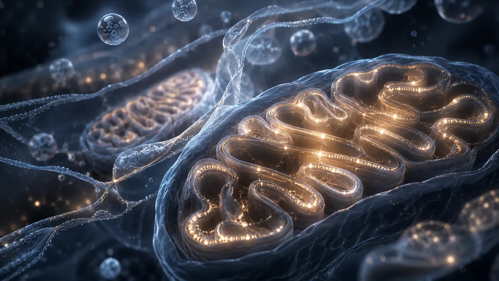 ภาพ mitochondria เชิงแนวคิด